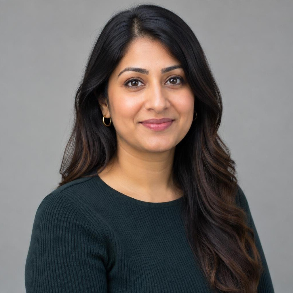 Portrait of a South Asian British female workflow production lead